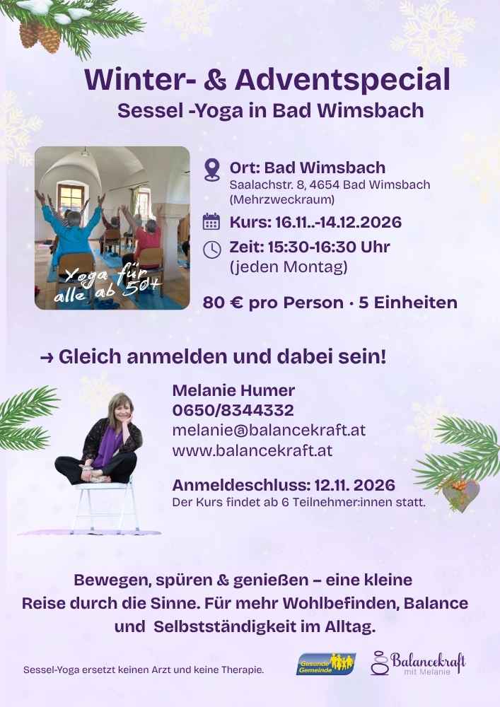 Sessel-Yoga Weihnachten<br />
 Bad Wimsbach 
