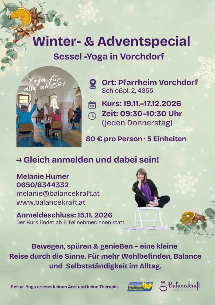 Sessel-Yoga Weihnachten Vorchdorf<br />
